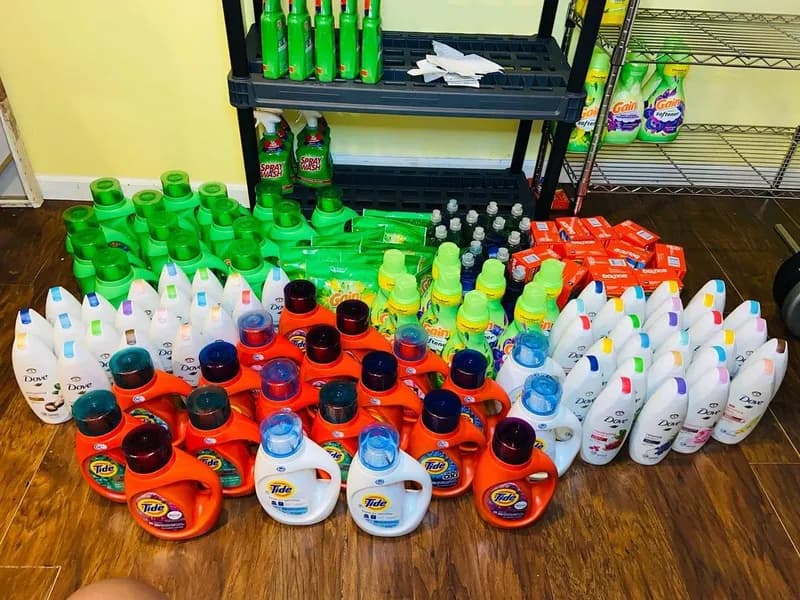 Huge cleaning haul — Gain, Tide, dish soap & bleach galore