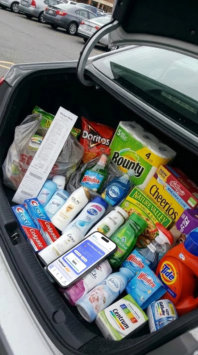CVS haul — $130 worth of stuff, paid $19.74! Entire trunk full